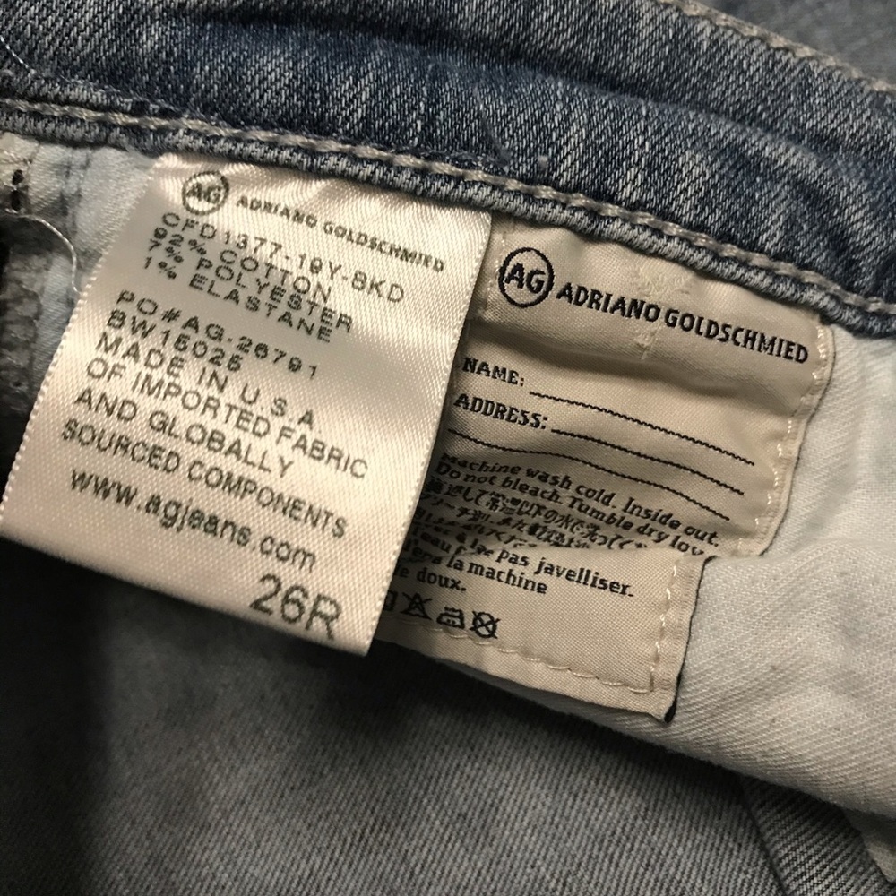 AG Adriano Goldschmied jeans 26r 26 distress STEVIE ANKLE slim straight - Picture 9 of 12